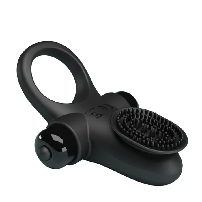 Female Sex Toys Pretty Love Vibrating Silicone Clitoral Stimulator Vibrant Cock Ring II Black