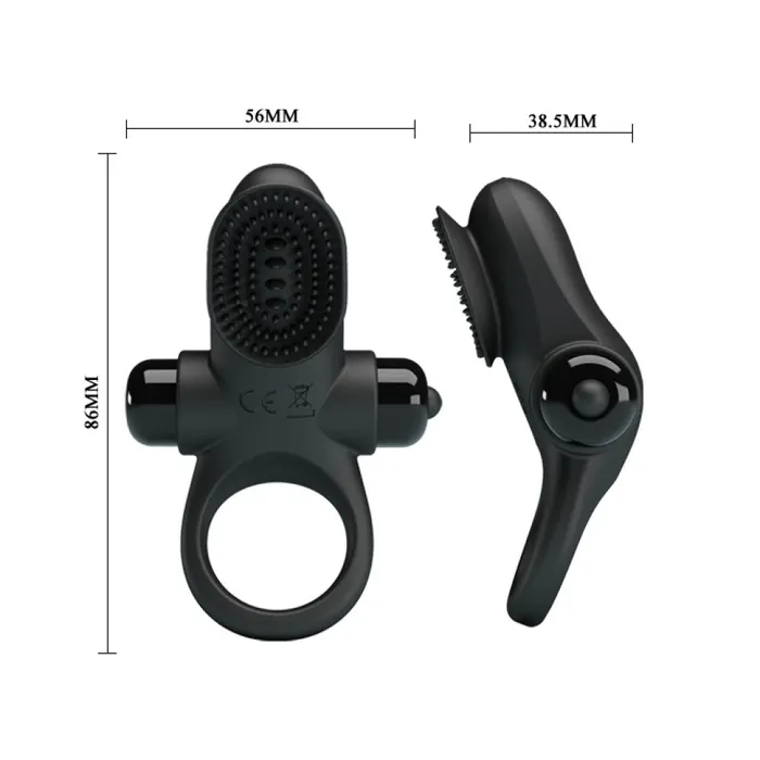 Female Sex Toys Pretty Love Vibrating Silicone Clitoral Stimulator Vibrant Cock Ring II Black