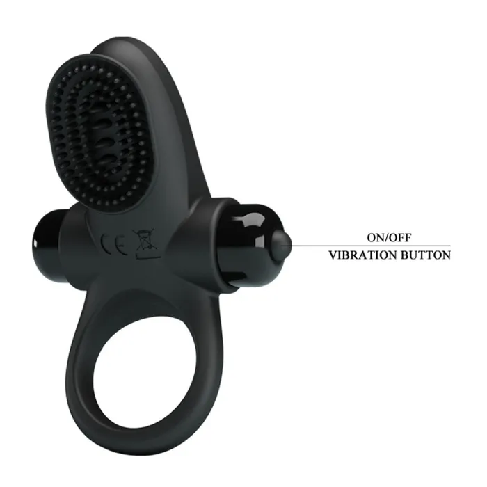 Female Sex Toys Pretty Love Vibrating Silicone Clitoral Stimulator Vibrant Cock Ring II Black