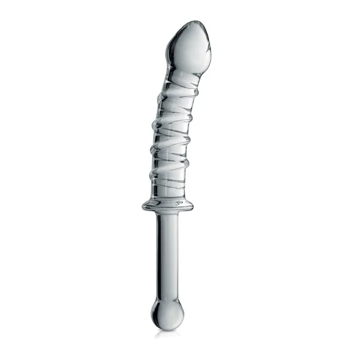 Glass dildo with relief transparent Glossy 16 Glossy Toys Female Sex Toys