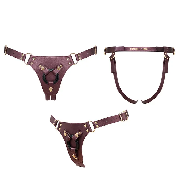 HARNESS SIMILI GENEROUS ONE SIZE AUBERGINE STRAPONME Female Sex Toys