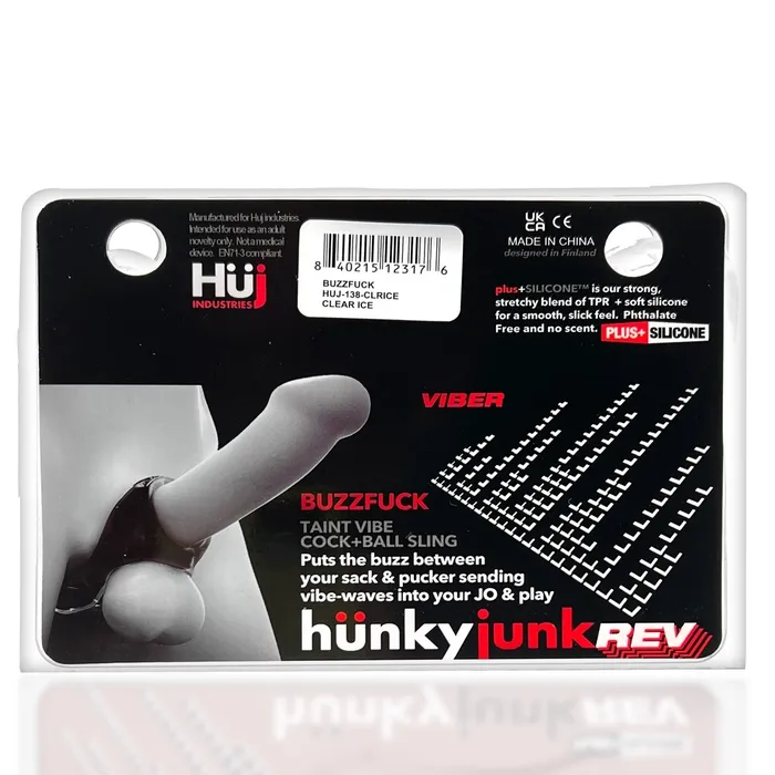 Hunkyjunk Vibrators BUZZFUCK sling with taint vibe TEAL ICE