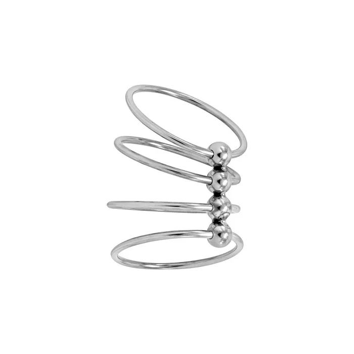 Male Sex Toys Locked Steel Quadruple Cock Ring Locked Chain Torc 45 cm