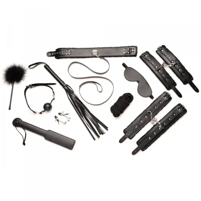 Master Series Couples Master Series Hook Up 10 Piece Plush Bondage Set Black Master Series Couples Master Series Hook Up 10 Piece Plush Bondage Set Black