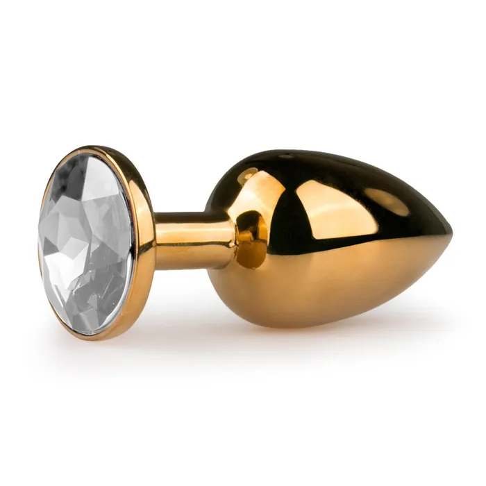 Metal Gold Butt Plug with Crystal Easy Anal