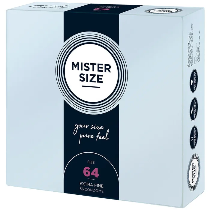 Mister Size Mister Size 64mm Your Size Pure Feel Condoms 36 Pack Male Sex Toys Mister Size Mister Size 64mm Your Size Pure Feel Condoms 36 Pack Male Sex Toys