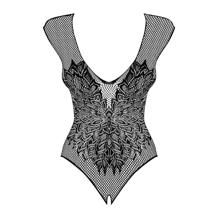 Obsessive Male Sex Toys Mesh Crotchless Bodysuit with Wings Pattern