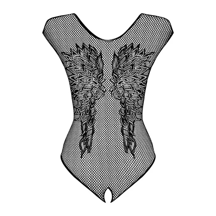 Obsessive Male Sex Toys Mesh Crotchless Bodysuit with Wings Pattern