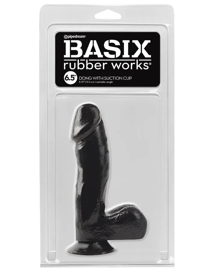 PipeDream Basix Black 65 Dong with Suction Cup Female Sex Toys
