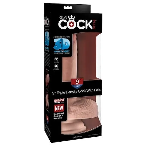 Pipedream Products King Cock Plus 9 Triple Density Cock with Balls Beige Pipedream Dildos Pipedream Products King Cock Plus 9 Triple Density Cock with Balls Beige Pipedream Dildos
