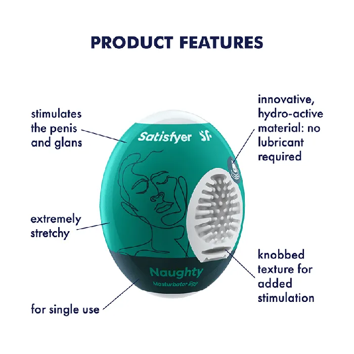 Satisfyer Male Sex Toys Satisfyer Masturbator Egg Single Naughty Dark Green