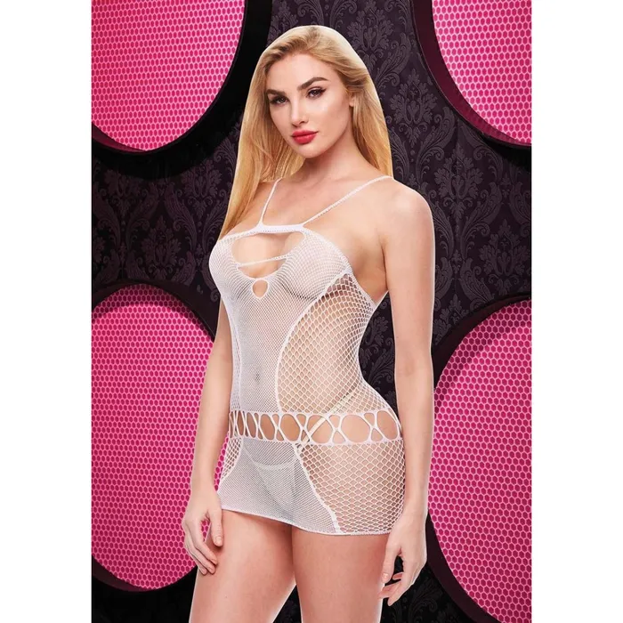 SEXY FISHNET MINI DRESS WHITE Q Lapdance Female Sex Toys