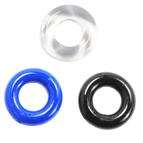 Tempt Ation Doughnut Cock Ring Triple Pack Lightspeed Love Male Sex Toys