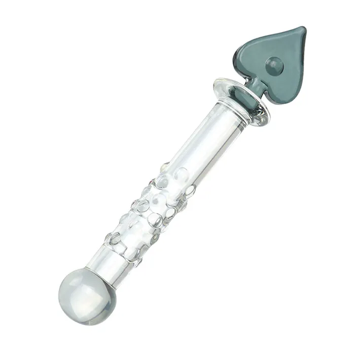 20cm Spade Beaded Glass Dildo Anal Plug Unique Pleasure Toy SexyPlay Anal