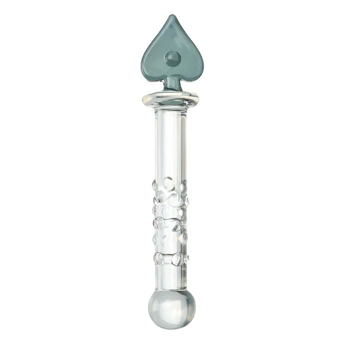 20cm Spade Beaded Glass Dildo Anal Plug Unique Pleasure Toy SexyPlay Anal