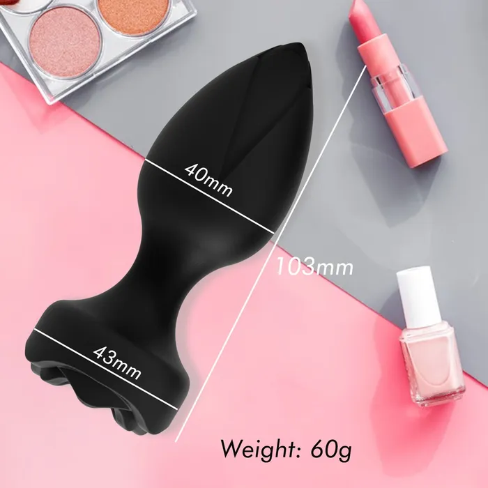 AH Anal AH ROSE Remote Control Anal Plug Vibrator Black