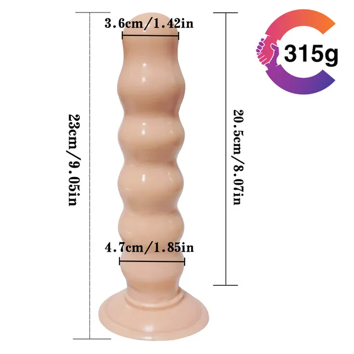 Anal MD Super Beaded 905 Anal Beads Butt Plug Flesh MD
