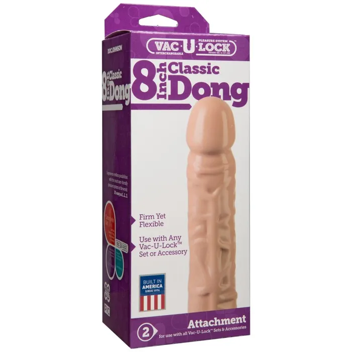 Doc Johnson Dildos Classic VacULock Dong 8 inch