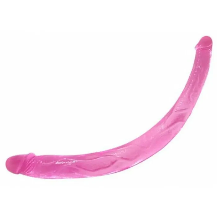 Double Dong Bendable Jelly Soft Pink Dildo 42 CM Baile Sex Toy Dildos