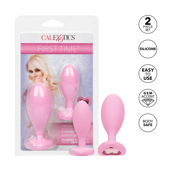 First Time Crystal Booty Duo Butt Plugs California Exotic Female Sex Toys