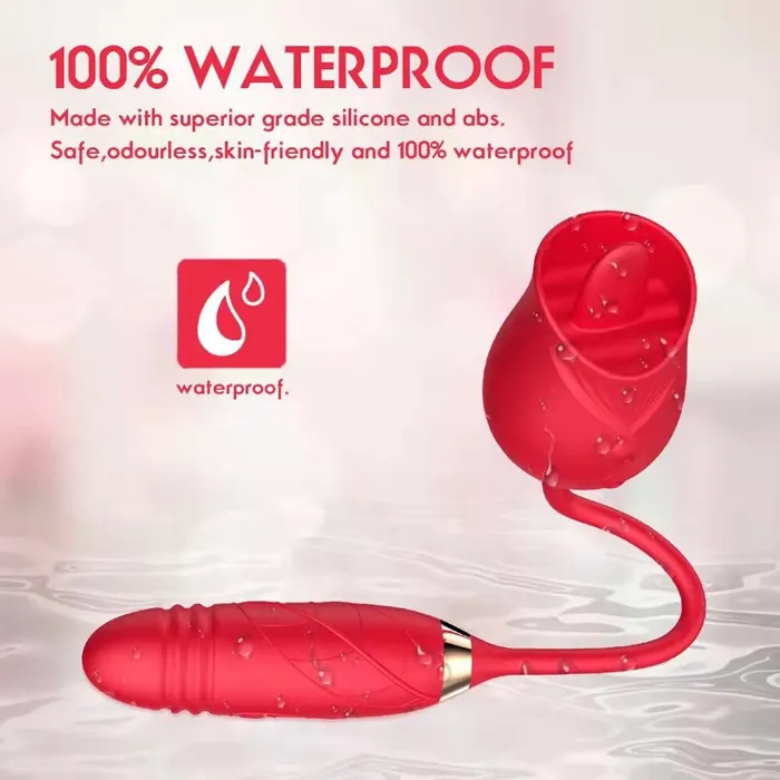 FULLROSE FULLROSE Realistic Tongue Licking Thrusting Dildo Vibrator Female Sex Toys