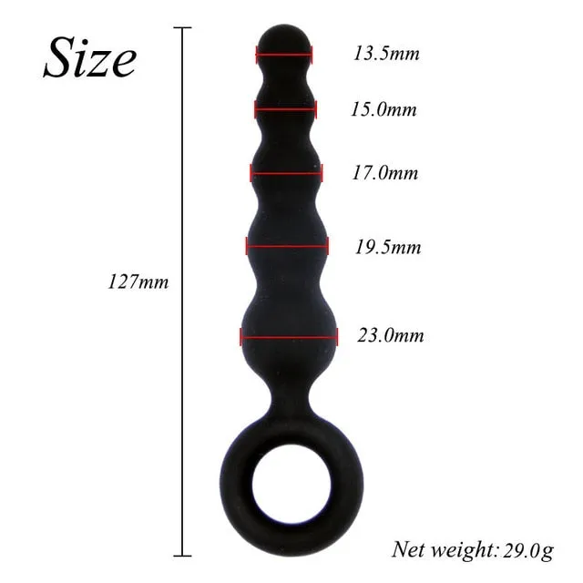 Kinkpod Anal Exotic Silicone Plug with handles various shapes in Black Kinkpod Anal Exotic Silicone Plug with handles various shapes in Black