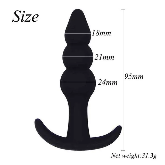 Kinkpod Anal Exotic Silicone Plug with handles various shapes in Black Kinkpod Anal Exotic Silicone Plug with handles various shapes in Black