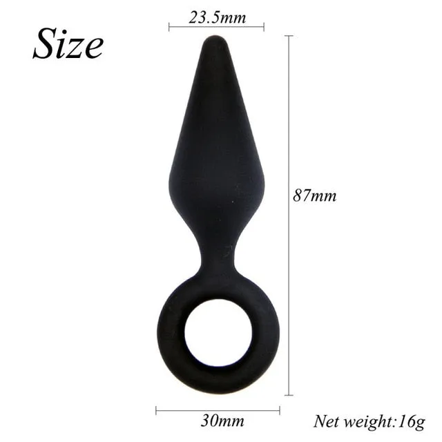 Kinkpod Anal Exotic Silicone Plug with handles various shapes in Black Kinkpod Anal Exotic Silicone Plug with handles various shapes in Black