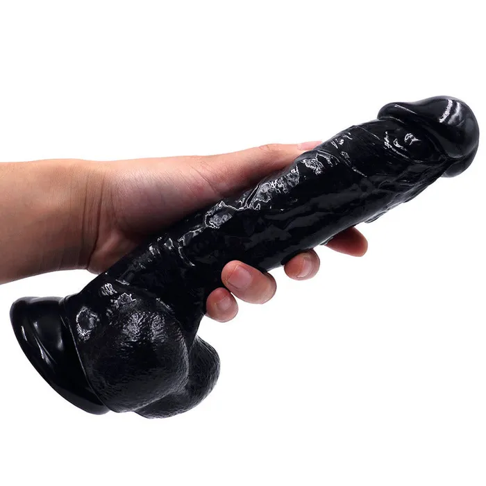 MD Female Sex Toys MD Stallion 23cm Heavy Crystal Realistic Dildo Black