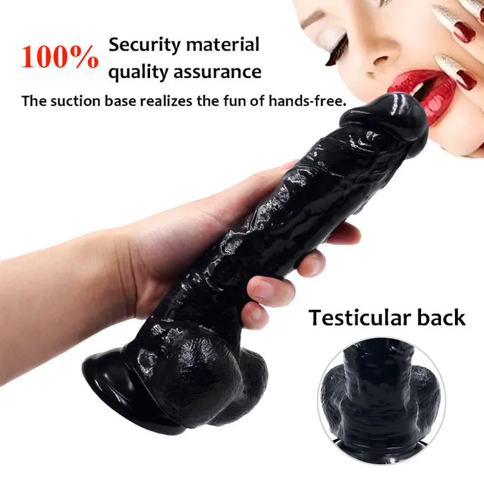 MD Female Sex Toys MD Stallion 23cm Heavy Crystal Realistic Dildo Black