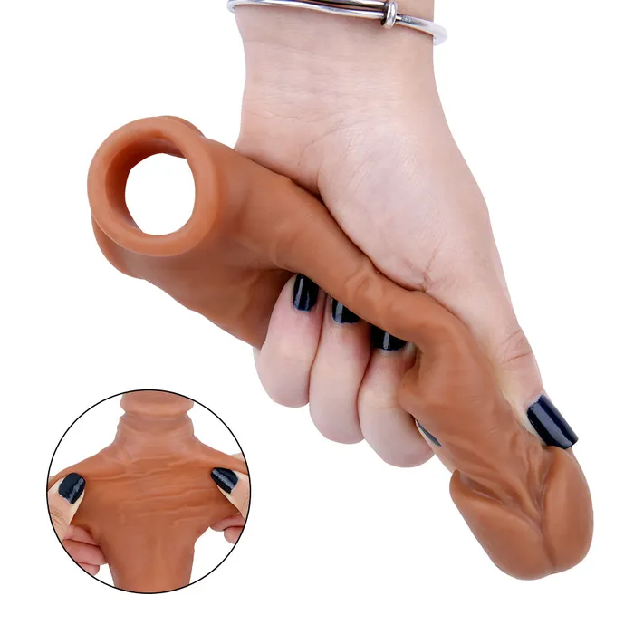 MD MD M3 Realistic Silicone Penis Sleeve Cock Extender Add 157 inch Male Sex Toys