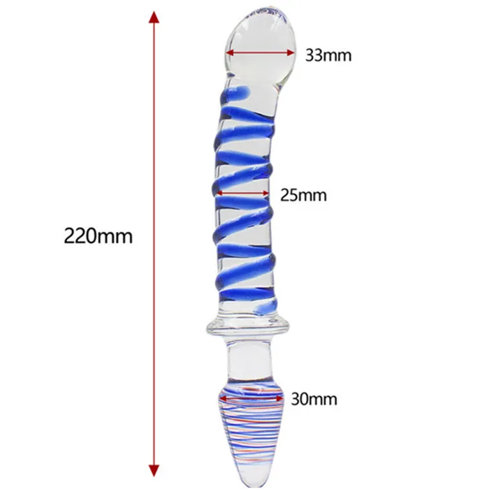 SexyPlay Anal 22cm DoubleEnded Crystal Glass Dildo Anal Plug