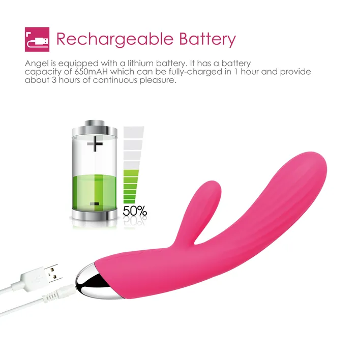 Svakom Female Sex Toys SVAKOM Angel Flexible Intelligent Warming Rabbit Vibrator Rose