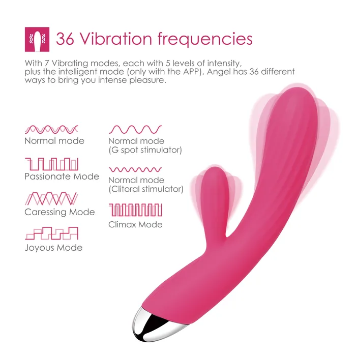 Svakom Female Sex Toys SVAKOM Angel Flexible Intelligent Warming Rabbit Vibrator Rose