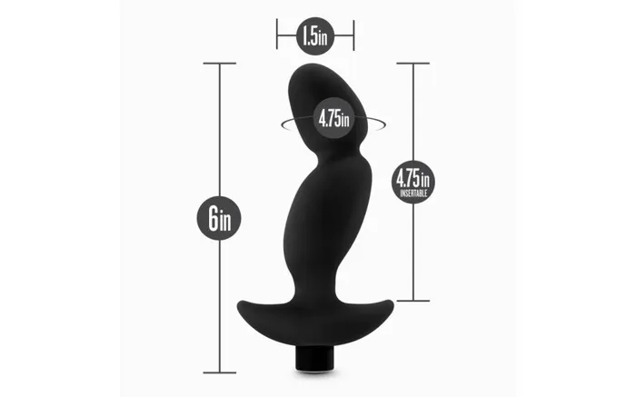 Anal Anal Adventures Anal Adventures Vibrating Silicone Prostate Massager 165cm Black