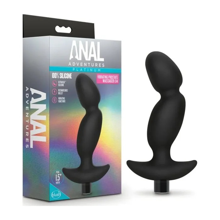 Anal Anal Adventures Anal Adventures Vibrating Silicone Prostate Massager 165cm Black