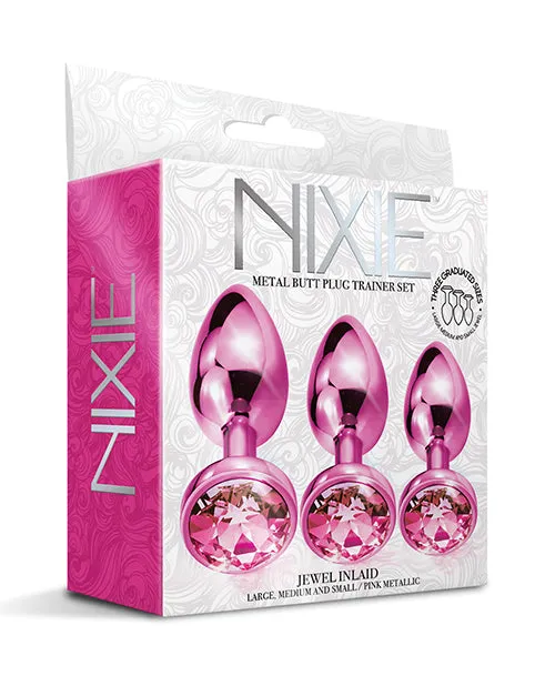 Anal Global Novelties LLC Nixie Metal Butt Plug Trainer Set Winlaid Jewel