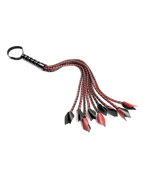 Anal Sportsheets International Saffron Braided Flogger Redblack