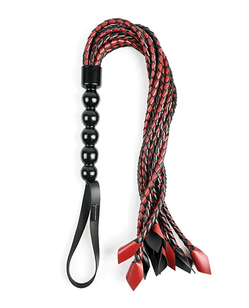 Anal Sportsheets International Saffron Braided Flogger Redblack