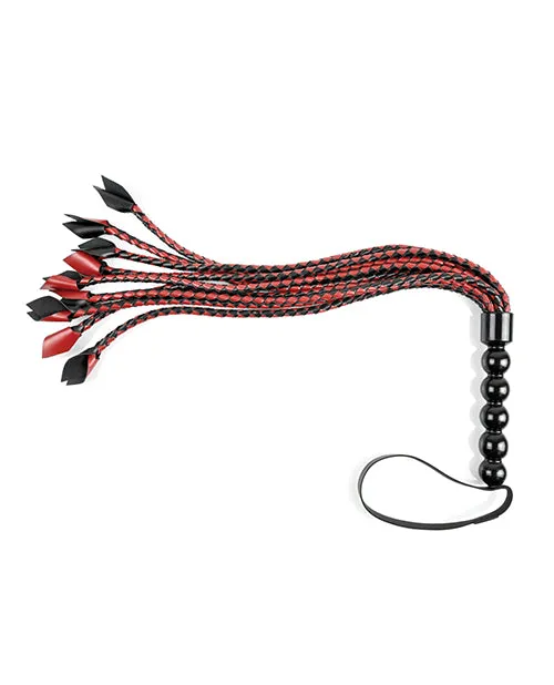 Anal Sportsheets International Saffron Braided Flogger Redblack