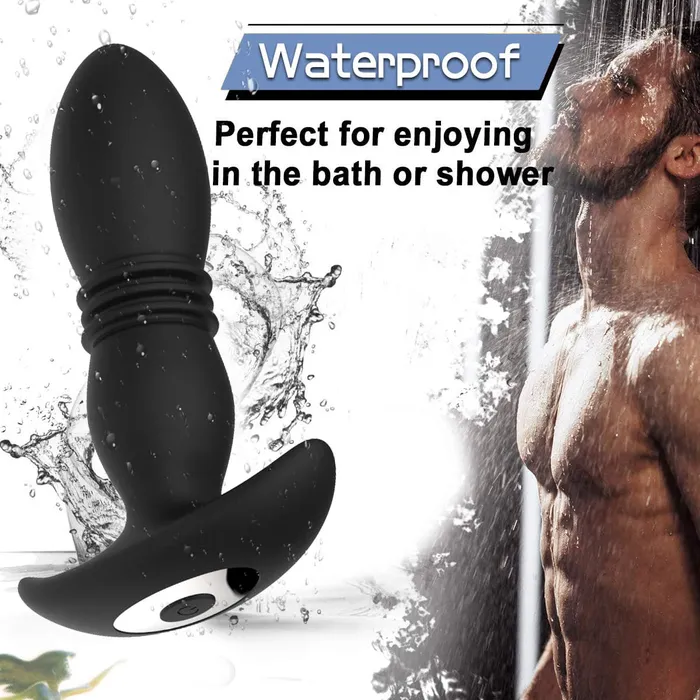 Anal USB Rechargeable Remote Vibrating and Thrusting Anal Plug Onion Toy