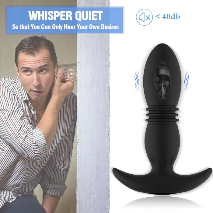 Anal USB Rechargeable Remote Vibrating and Thrusting Anal Plug Onion Toy
