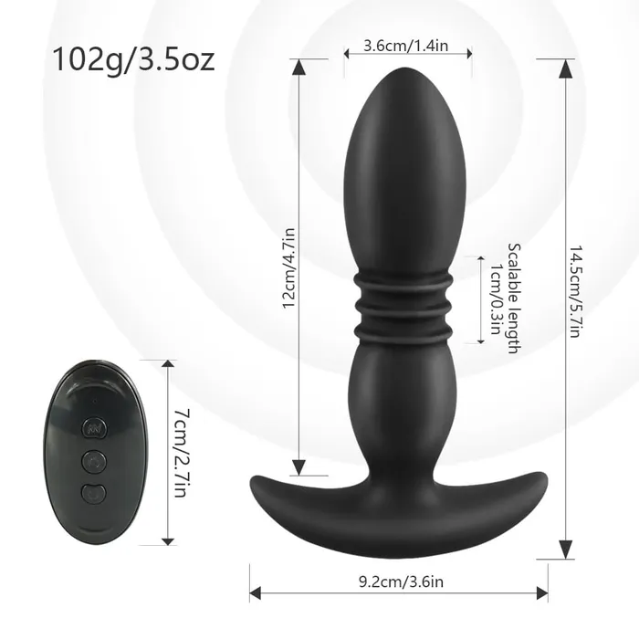 Anal USB Rechargeable Remote Vibrating and Thrusting Anal Plug Onion Toy