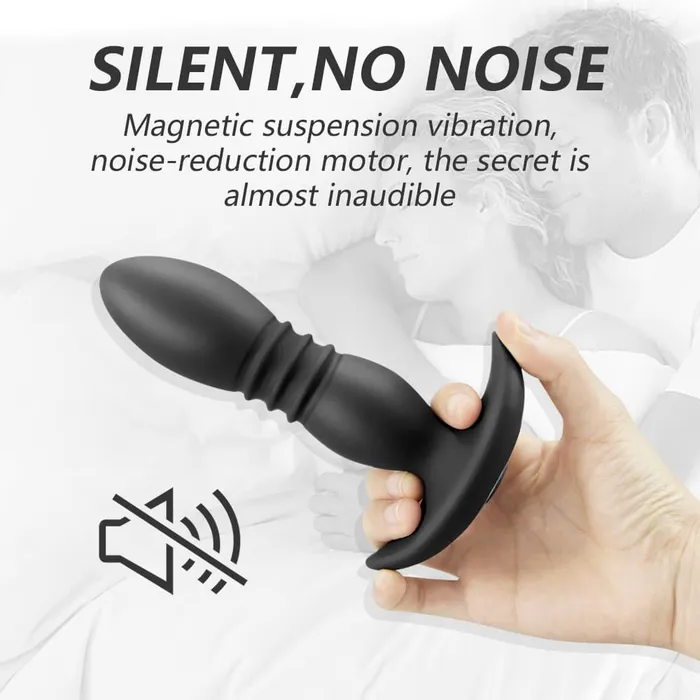 Anal USB Rechargeable Remote Vibrating and Thrusting Anal Plug Onion Toy
