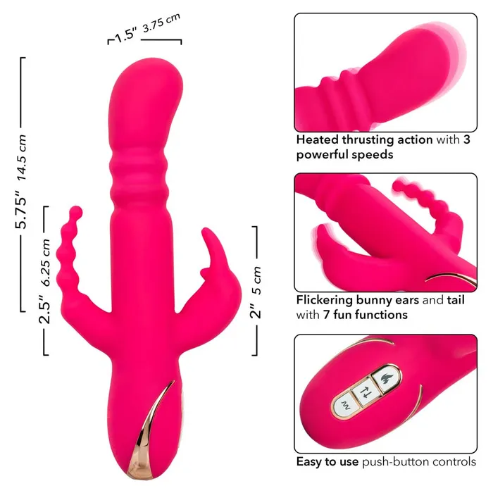CalExotics Female Sex Toys CalExotics Jack Rabbit Signature Heated Silicone Triple Fantasy Rabbit