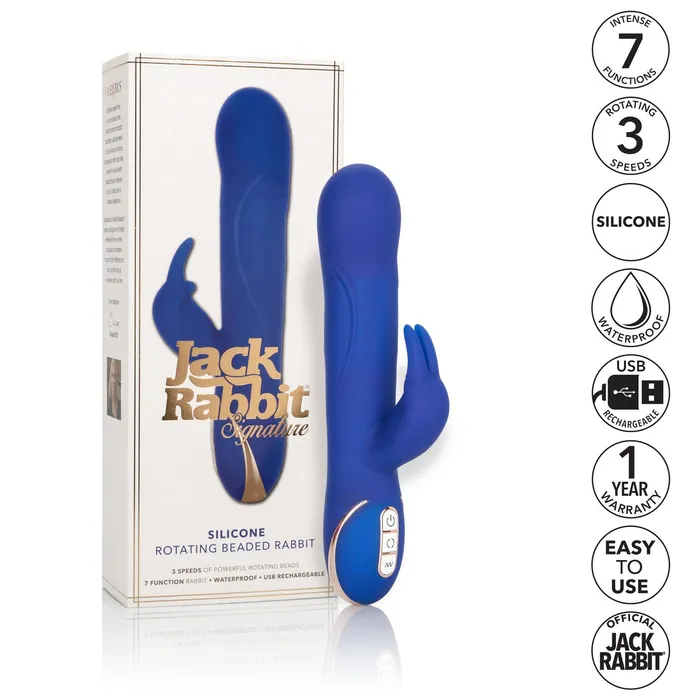 CalExotics Female Sex Toys Jack Rabbit Signature Silicone Rotating Beaded Rabbit