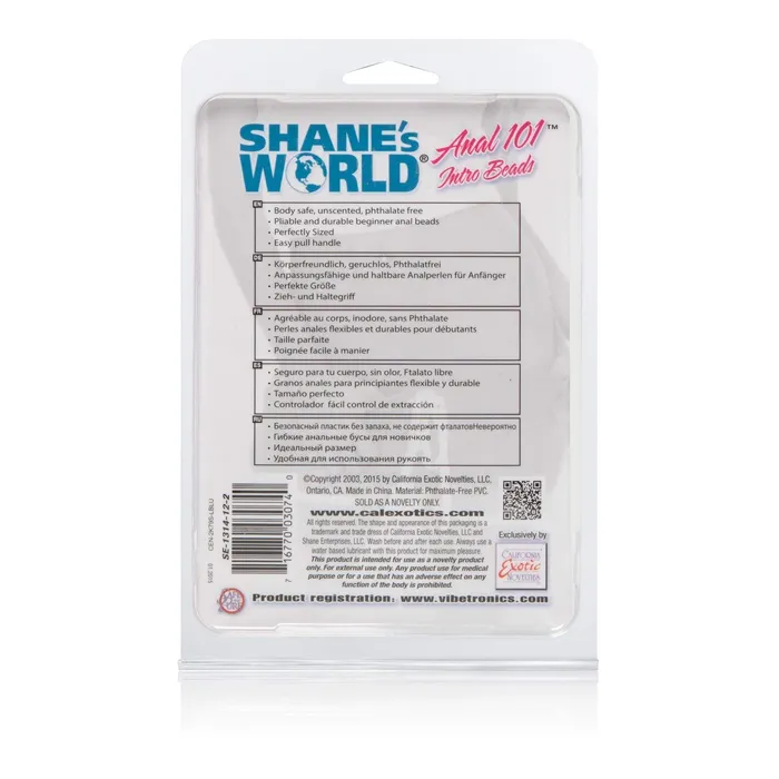 California Exotics Anal Shanes World Anal Beads Soft Jelly Graduated Blue California Exotics Anal Shanes World Anal Beads Soft Jelly Graduated Blue