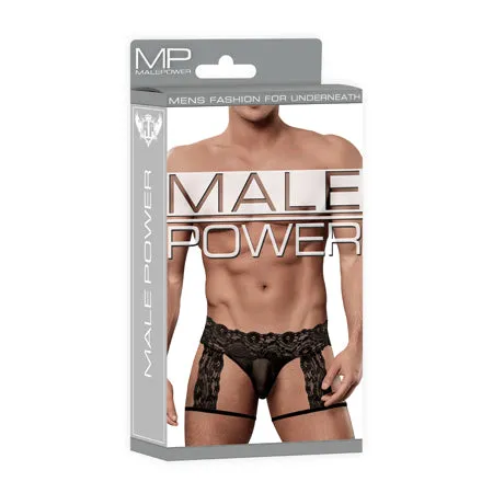 comme Male Sex Toys Male Power Scandal Lace GStr Gart Shrt Blk LXL