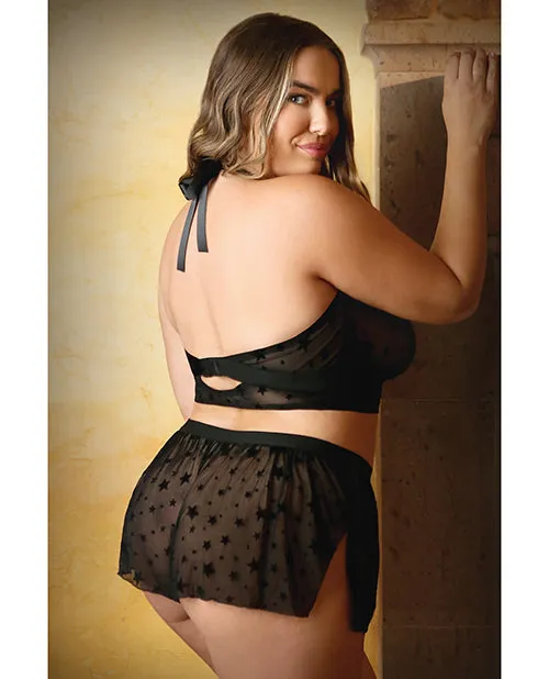 Curve Nova Star Halter Top Shorts Black Fantasy Lingerie Vibrators