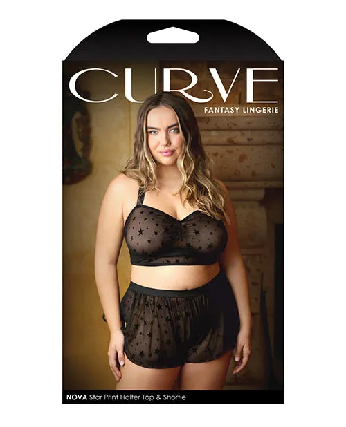 Curve Nova Star Halter Top Shorts Black Fantasy Lingerie Vibrators